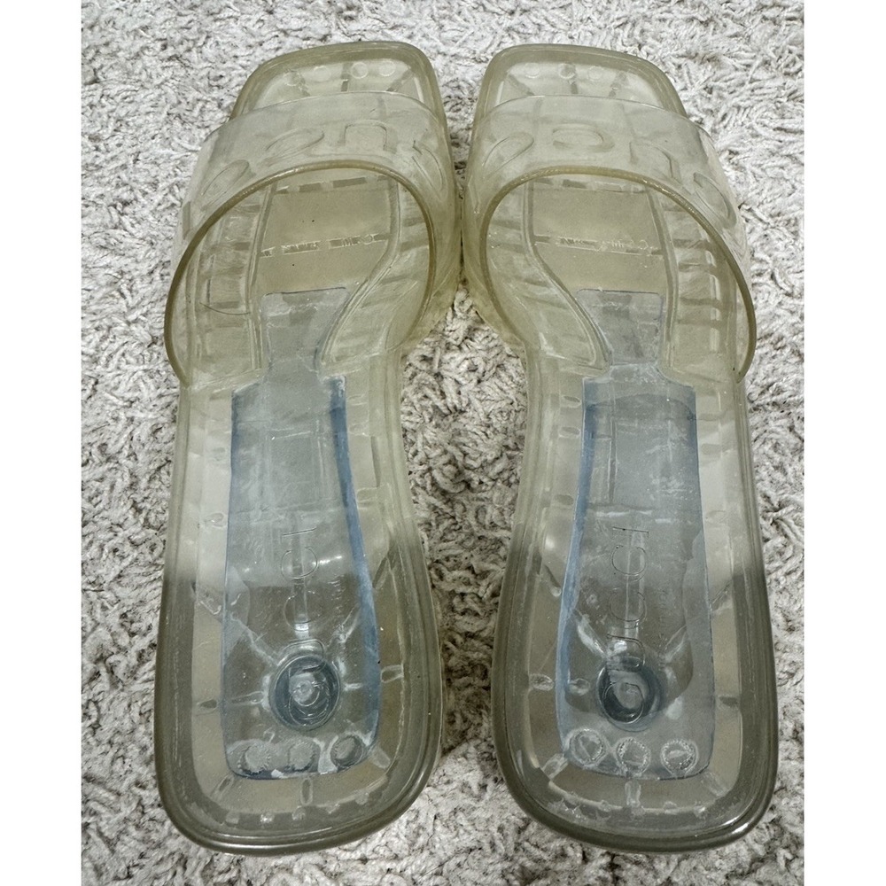 GUCCI Womens Clear Translucent Block Heel Slide Sandals EU 38 US 8 Summer Luxury - Picture 6 of 13